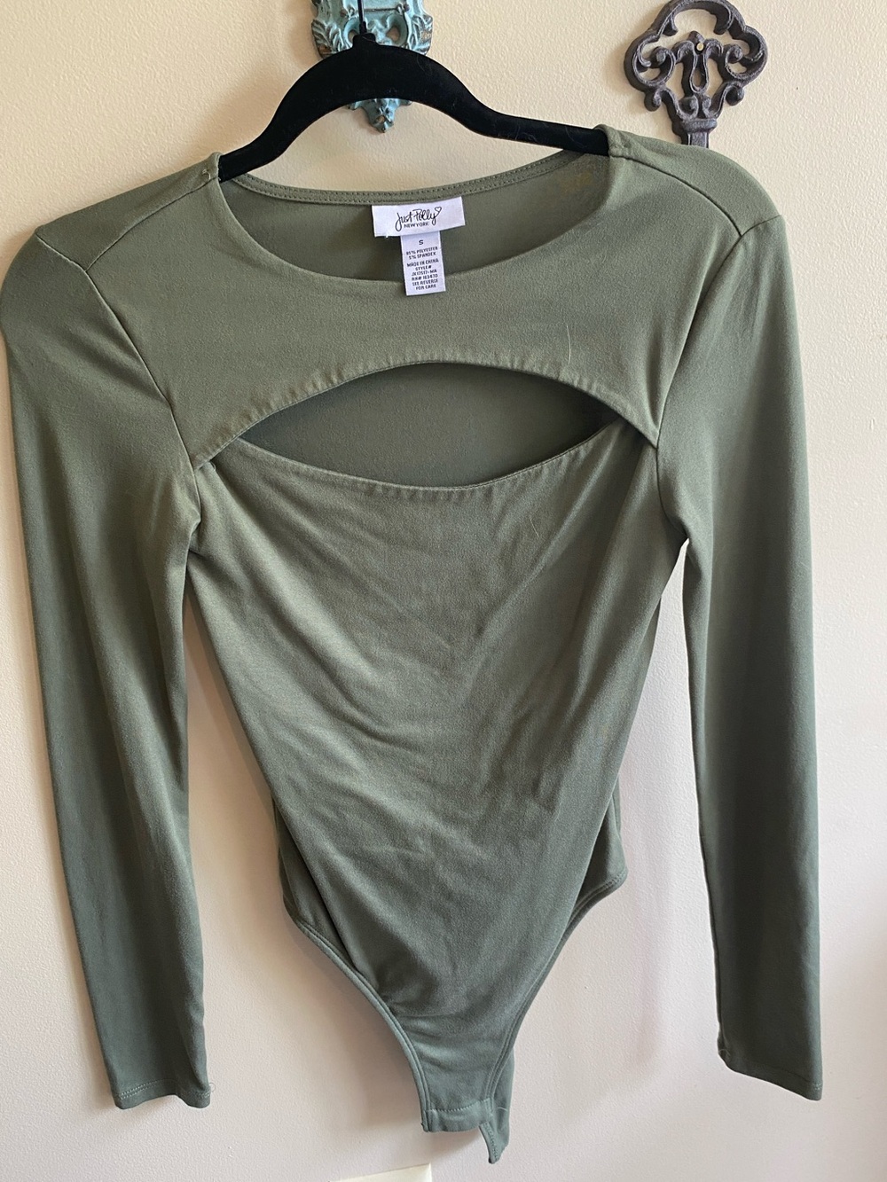Just Pelly New York Olive Green Knit Top